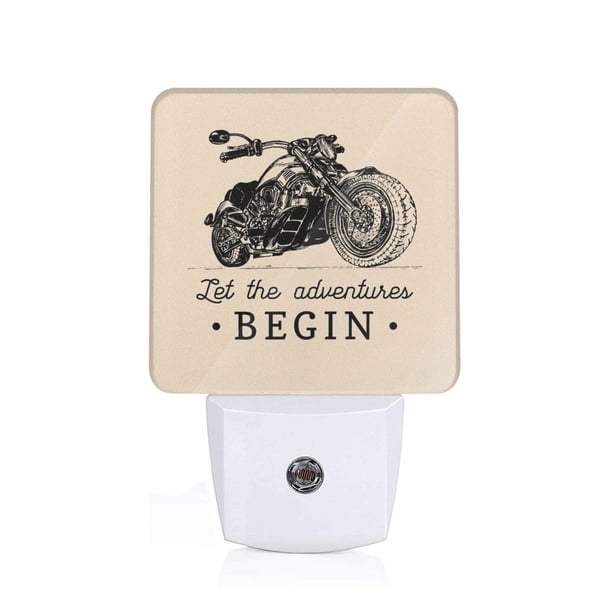 Balery Let The Adventure Begin Luz Nocturna LED con Sensor Automático, Enchufe con Sensor Crepuscular, Luz Suave de 0.5W para Dormitorio, Pasillo, Baño-EU