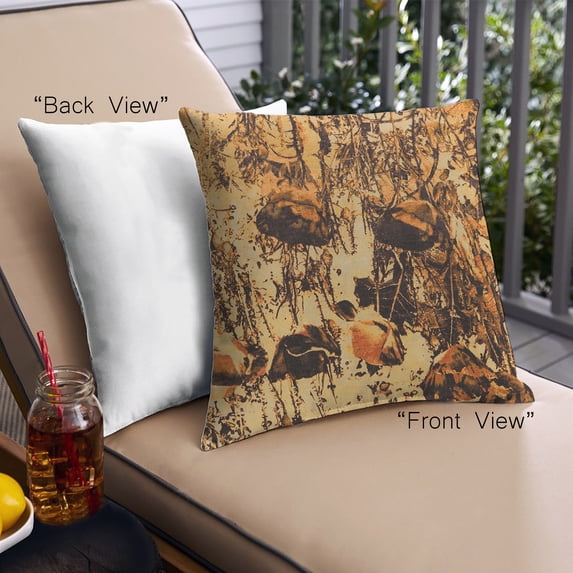 Ahgly Company Outdoor Square Mid-Century Modern Throw Pillow, 18 inch by 18 inch
