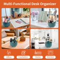 thumbnail image 2 of SUSWIM 5-Compartment Desktop Organizer & Holder with Rotating  Organizers, Dark Green, 2 of 7