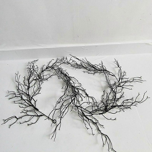 Curly Willow Branches: Plastic Black Halloween Twig Garland - Realistic Artificial Willow Vines For Spooky Indoor & Outdoor Decor Diy Party Decoration