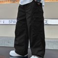 thumbnail image 2 of JFTTX Big Boys Baggy Pants Wide Leg Baggy Pants for Boys Elastic Waist Casual Trousers with Pockets, 2 of 5