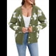 thumbnail image 3 of Cárdigan con Estampado Floral para Mujer, Larga, Abertura Frontal, Botones, Cuello en V, Tejido de Punto. Verde L, 3 of 8