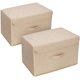 thumbnail image 1 of Juego de 2 cajas de almacenamiento de tela con tapas, cestas de almacenamiento plegables con tapas y asas para armario grande beige, 1 of 2