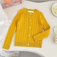 thumbnail image 5 of Guluxicc Kids Girls Solid Color Stretch Knit Cardigan Crew Neck Long Sleeve Sweater 1-10 Years, 5 of 6