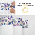 thumbnail image 2 of Gradient Blue Leaf No Hooks Shower Curtain with Snap-in Liner Vintage Spring Watercolor Purple Blue Leaves Linen Texture Shower Curtains for Bathroom, Waterproof, Easy Install, Washable 72"x84", 2 of 9