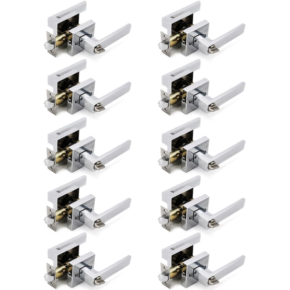 Crown Door Lever Chrome Keyed Door Handle 10 Pack by Villar Home Designs