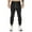 Black, variant on CHUOU Men's Gym Pants Workout Running Athletic Joggers Slim Fit Sport Track Pants With Zipper Pockets