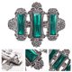 thumbnail image 3 of 1 pinza de pelo antigua de aleación, pinza de resorte de cristal, pinzas de cola de caballo elegantes, decoración del pelo para fiesta diaria, plateado y verde, 3 of 7