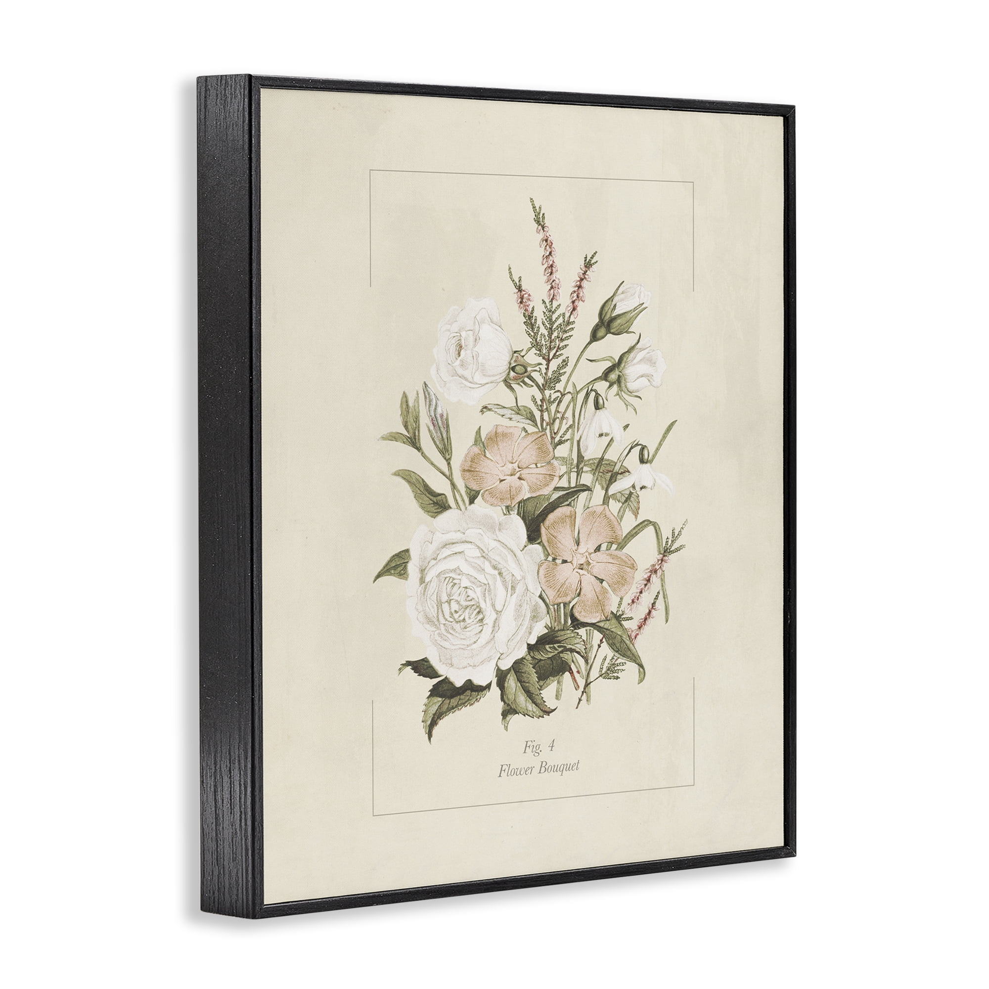Stupell Industries Neutral & Soft Bouquet Study Black Framed Giclee Art, design by Dan Meneely
