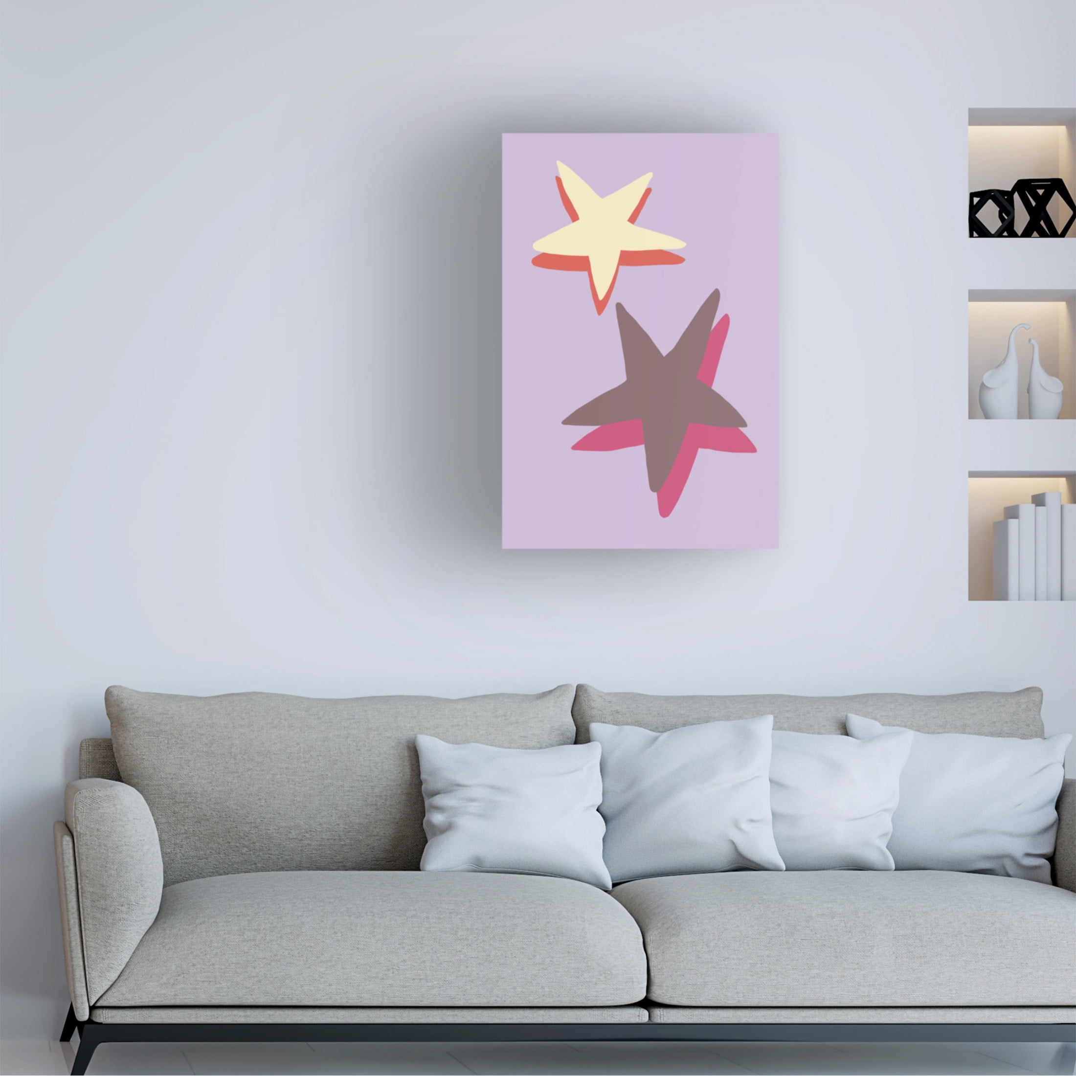 Canvas Wall Art - Pictufy Studio 'Lilac Star' Wall Art for Living Room, Bedroom, or Office Décor by Trademark Fine Art - 12 x 19 Inches