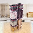 thumbnail image 3 of Clearance Food Storage under $10,Kitchen Pantry Airtight Seal Dry Storage With Lid Modular Stackable Square Clear Canister For Cereal Sugar Flour Snack Coffee Pasta Container, 3 of 5