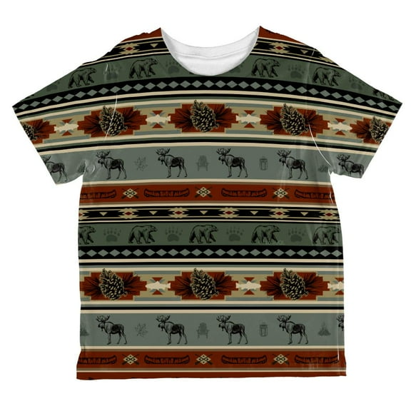 Adirondack Bear Moose Pattern All Over Toddler T Shirt Multi 6T