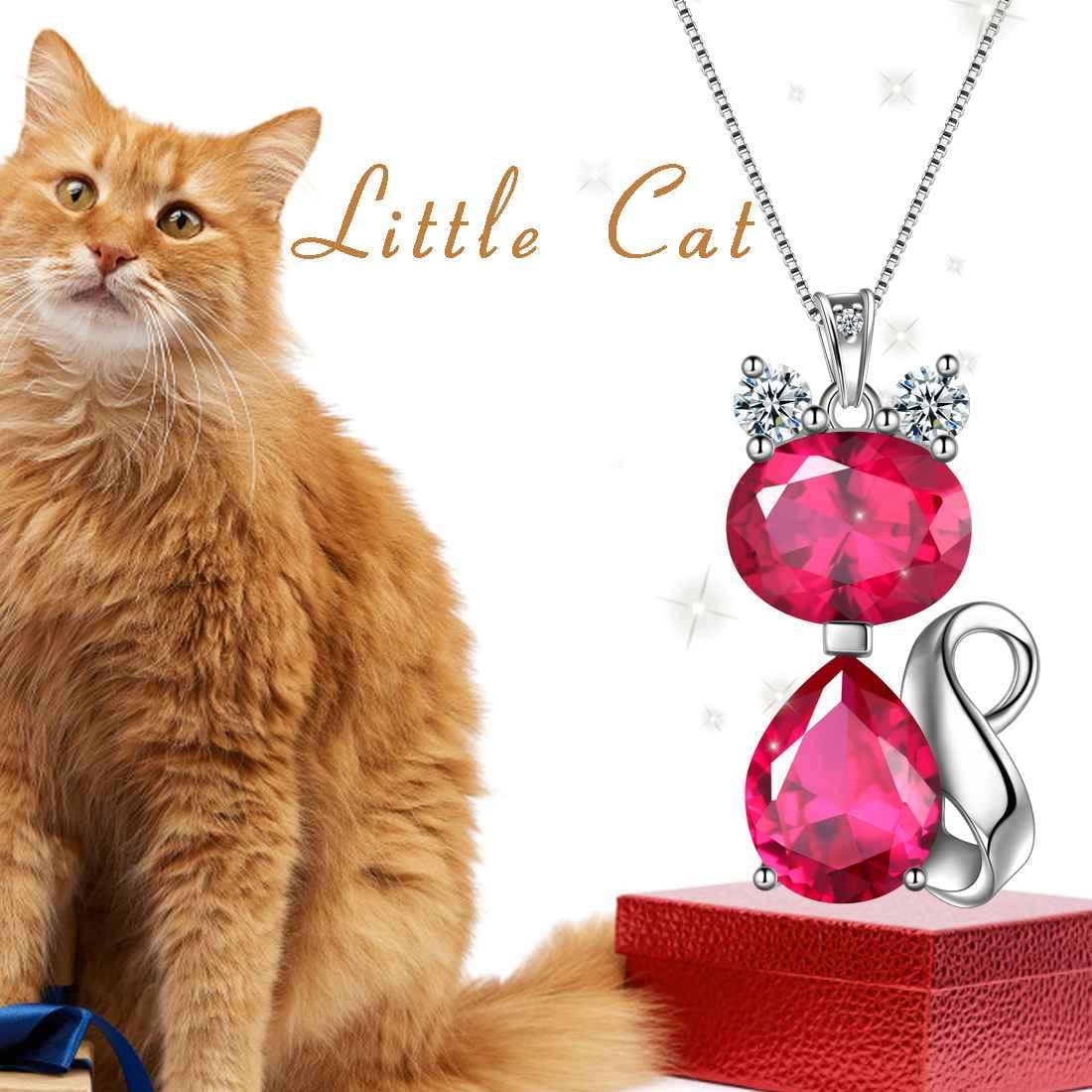 Cat birthstone necklace discount