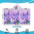 thumbnail image 2 of Urple Butterfly Flower Pattern Hooded Bath Towel，60"x35" for Ages 3 To 12 Kids, Quick Dry Lightweight Soft Microfiber Hood Beach Towel Cover Up for Kids, 2 of 7