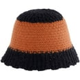 thumbnail image 4 of CoCopeaunts Women Bucket Hat Winter Fashion Two-Color Splicing Girl Knit Hat Warm Trendy Foldable Warm Comfortable Crochet Caps, 4 of 8