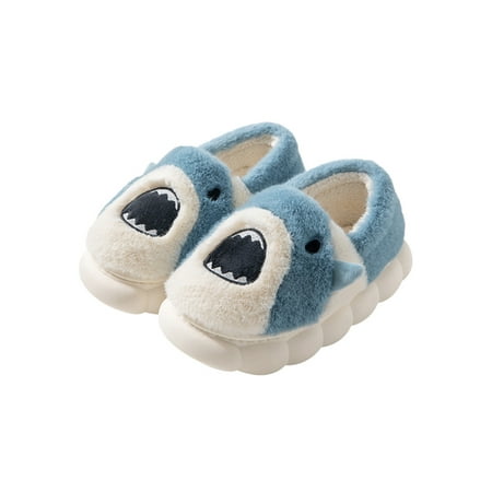 

Avamo Unisex Warm House Shoes Cartoon Plush Slipper Lined Winter Slippers Daily Shoe Bedroom Comfort Memory Foam Moaccasins Blue 10.5-11