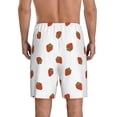 thumbnail image 4 of Lsque Hand Drawn Strawberry Mens Sleep Pajama Shorts,Short Pajama Pants, Cotton Ultra-Soft Knit-Large, 4 of 9