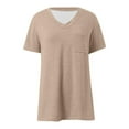 thumbnail image 5 of Basic T Shirts for Women 2025 Summer Casual Lightweight Short Sleeve V Neck Loose Plain Tshirt Womens T Shirts, 5 of 6