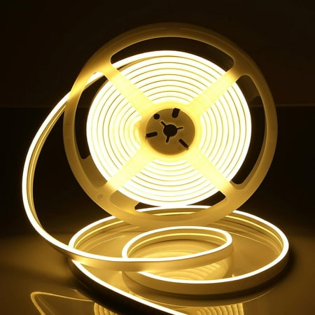 

Neon LED Strip Light - 16.4ft Warm White 12V Waterproof Flex Cuttable Silicone Strip Light for Indoor Outdoor Decoration (Power Adapter Not Included)