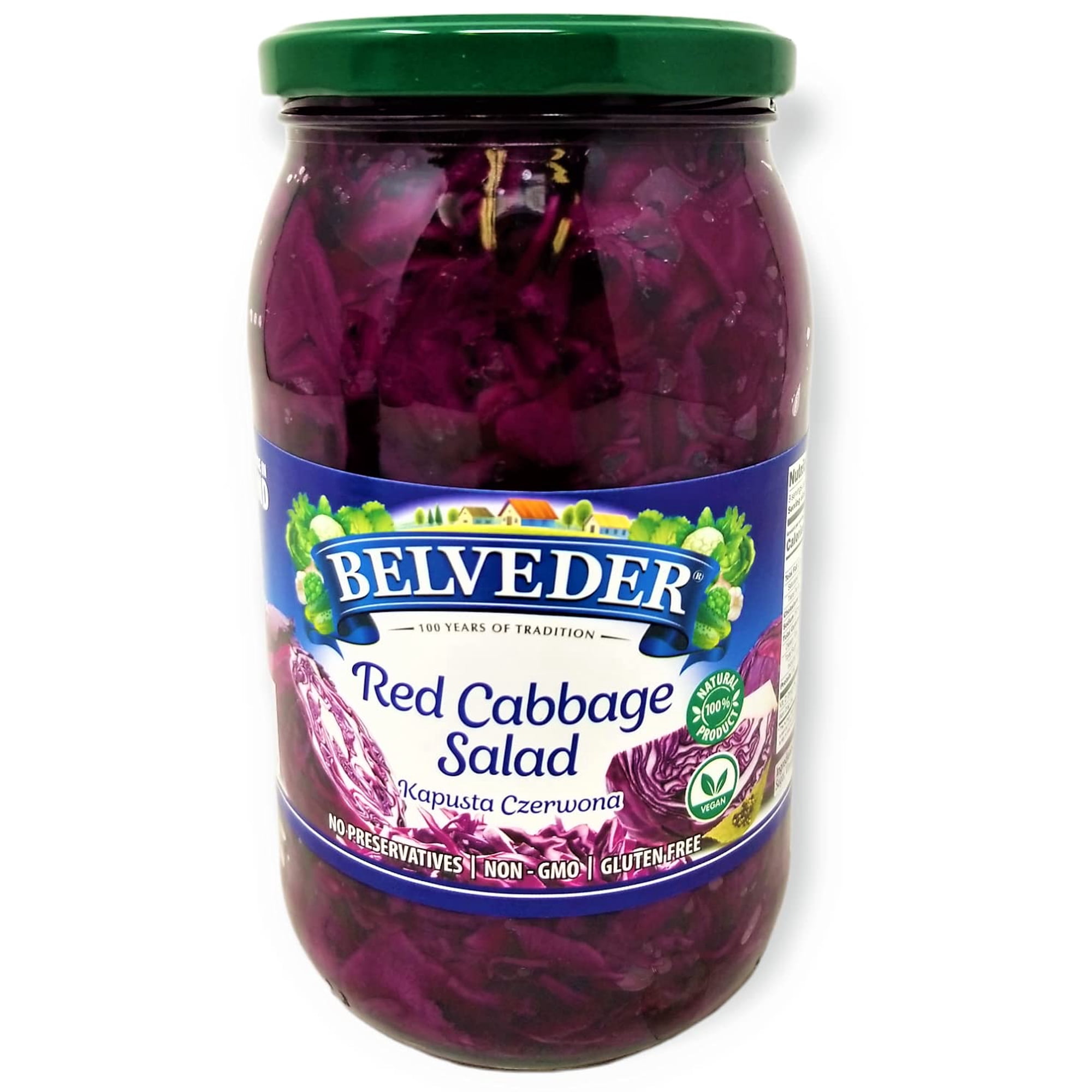 Belveder Red Cabbage Salad 31.74 oz 900g Vegan Non-GMO Gluten-Free Pack of 1