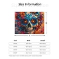 thumbnail image 5 of Disketp Colorful Floral Skull A Flannel Blankets - Thick and Warm Blanket for Winter, Soft Fuzzy Plush King Blanket for All Seasons-50"x40", 5 of 6