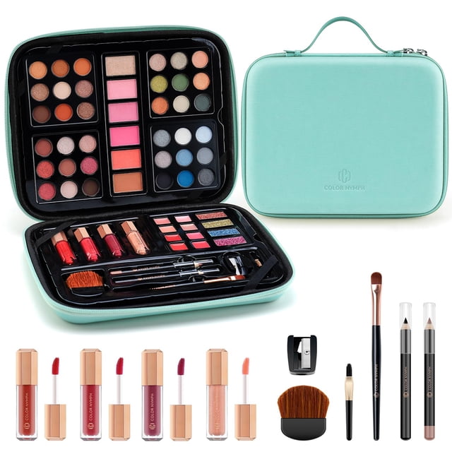 Kit de maquillaje Color Nymph para principiantes con 36 sombras de ojos y brillo de labios