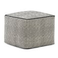 thumbnail image 2 of Brynn Boho Square Pouf in Patterned Black, Natural Cotton, 2 of 12