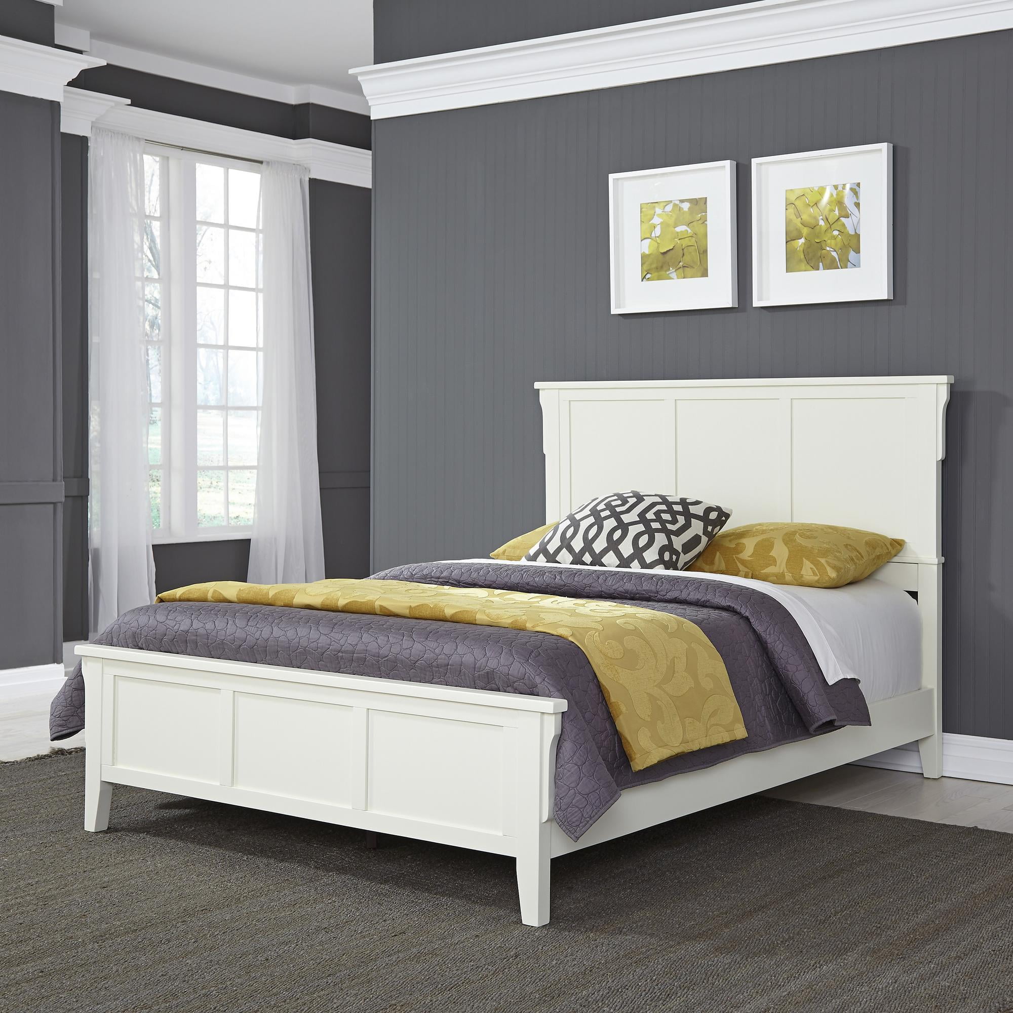 Arts & Crafts White Queen Bed