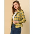thumbnail image 4 of Chaqueta Blazer Allegra K Cuadros Amarillos S para Mujer, 4 of 6
