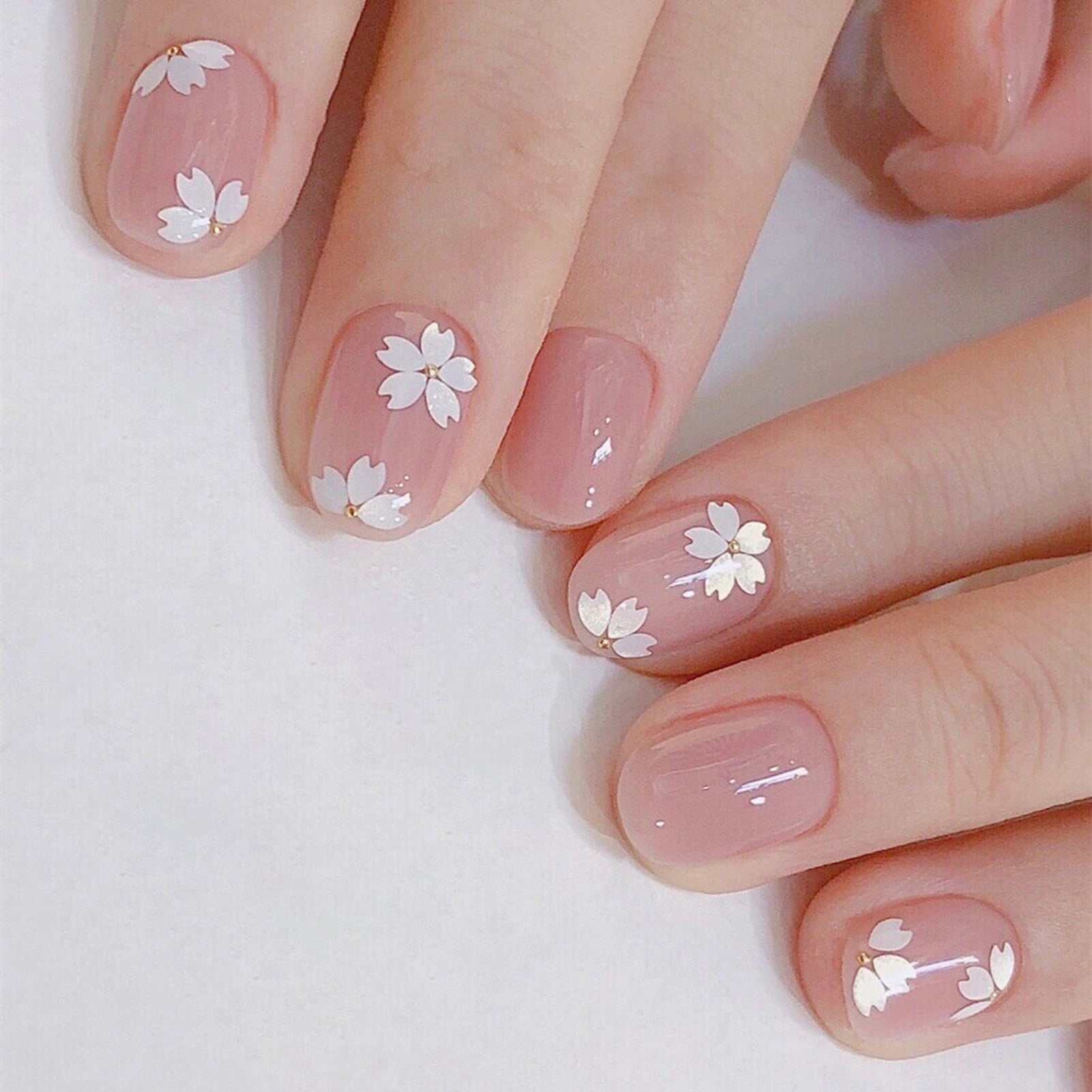 zttd summer fresh wear nail nail paste manicure simple rose red flower fine  glitter pink nail manicure tablets 
