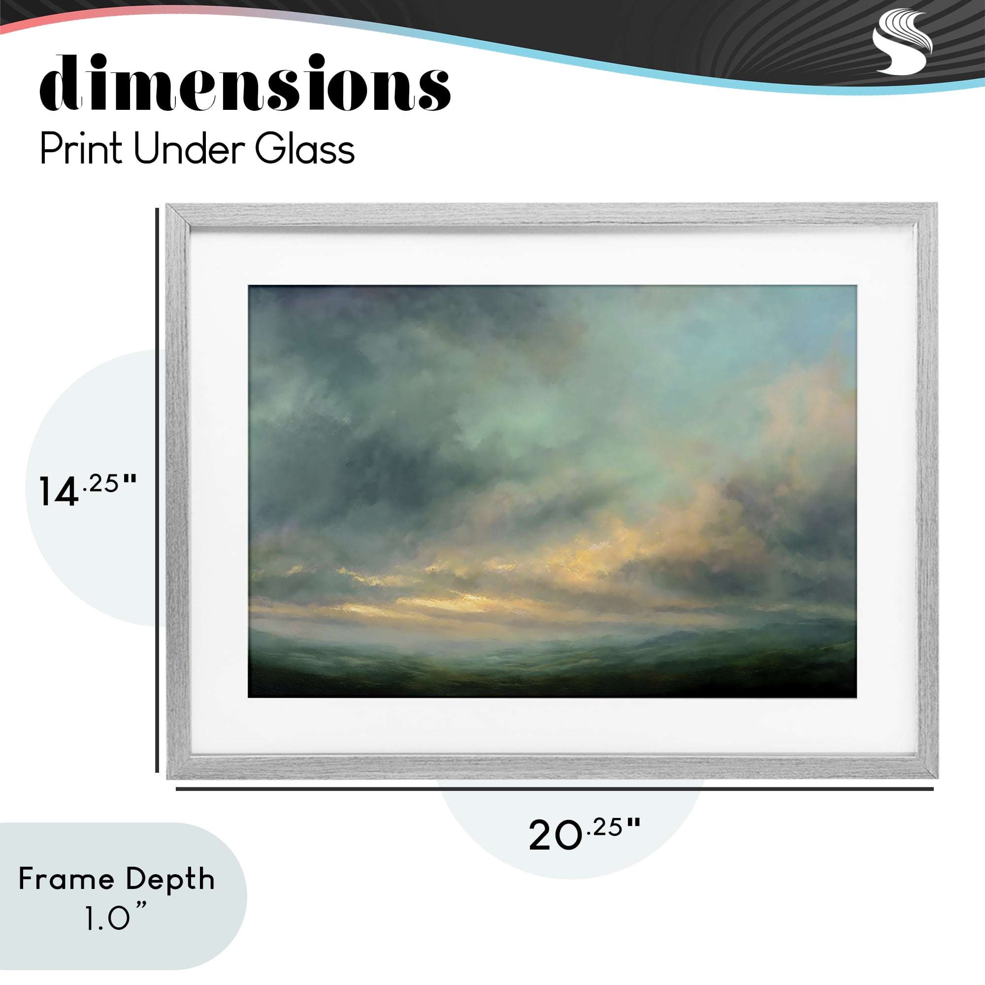 Stupell Industries Blue Toned Golden Hour Gray Framed Print Under Glass, design by Petal Prints Design