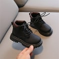thumbnail image 4 of Unisex Girls Boys Frosted Leather Round Toe Lace Up Ankle Boots Non-Slip Waterproof Comfort Work Boot (Toddler/Little Kid), 4 of 9