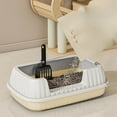 thumbnail image 6 of Semi-Enclosed Cat Litter Box with High Side Splash Guard, Includes Litter Scoop and Pedal for Home Cats, 18.9x12.6x6.1 inches, 6 of 6