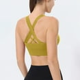 thumbnail image 4 of SMihono Fashion Sports Bra for Women High Support, Criss-Cross Back Padded Strappy Sports Bras Yoga Bra with Removable Cups Yellow XXL, 4 of 6