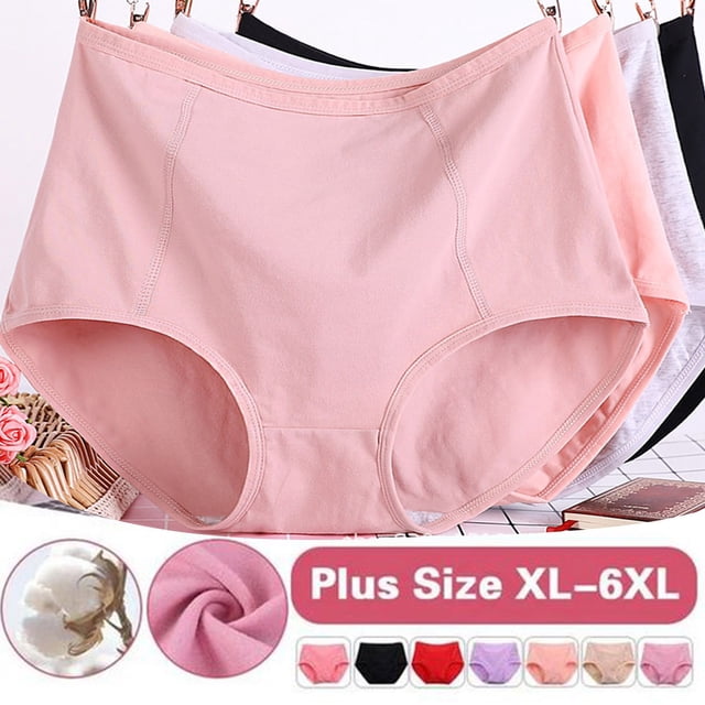 CFLVAEK Culottes Menstruelles en Coton pour Femmes Grande Taille, Taille Haute, Culottes Anti-Fuites, Confort, Contrôle du Ventre (Rouge TG)