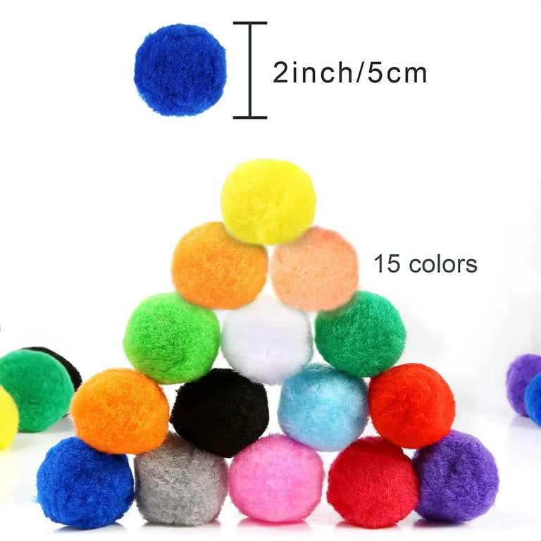 Pllieay 60pcs 2 Inch Very Large Assorted Pom Poms for Arts and  Crafts,Multicolor Pompoms for DIY Creative Crafts Decorations,Perfect for  Kids, School and Home DIY Projects 