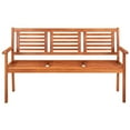 thumbnail image 5 of vidaXL 3-Seater Patio Bench with Cushion 59.1" Solid Eucalyptus Wood, 3060998, 5 of 9