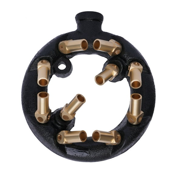 Jet Burner with 10 heads of Natural Gas Intake Chinese Wok Range Pot Jet Burner with 10 Heads Natural Gas Up to 80,000 BTU/HR Jet Burner Natural Gas 10 Tips Jet Burner Round Shape