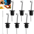 thumbnail image 1 of Precise Pouring Mastery, Set Of 6 Stainless Steel Pourers, Designed For Controlled Speed, Corrosion-Proof, Dishwasher Safe, Complete With Cleaning Tools, Ideal For Bars & Catering, 1 of 7