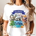 thumbnail image 2 of Artistic Illinois State Themes and Landmarks T-Shirt, Tee for History and Travel Lovers, 2 of 6