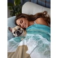thumbnail image 6 of Full Size Flat Sheet Only, Coastal Beach Ocean Soft Brushed Microfiber Bed Sheets, Nautical Starfish Shells Conch Hotel Quality Breathable Bedding Top Sheet, Easy Care, 81"x96", 6 of 9
