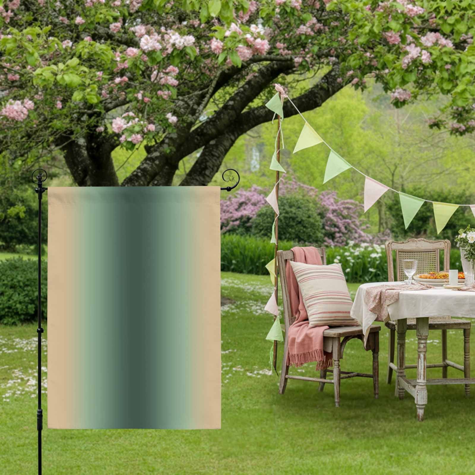 Yellow Forest Green Gradient House Flag 28 x 40 Inches, Minimalist Ombre Modern Art Weather Proof Outdoor Patio Flags Double Sided Small House Decoration for Yard Lawn Outside Home