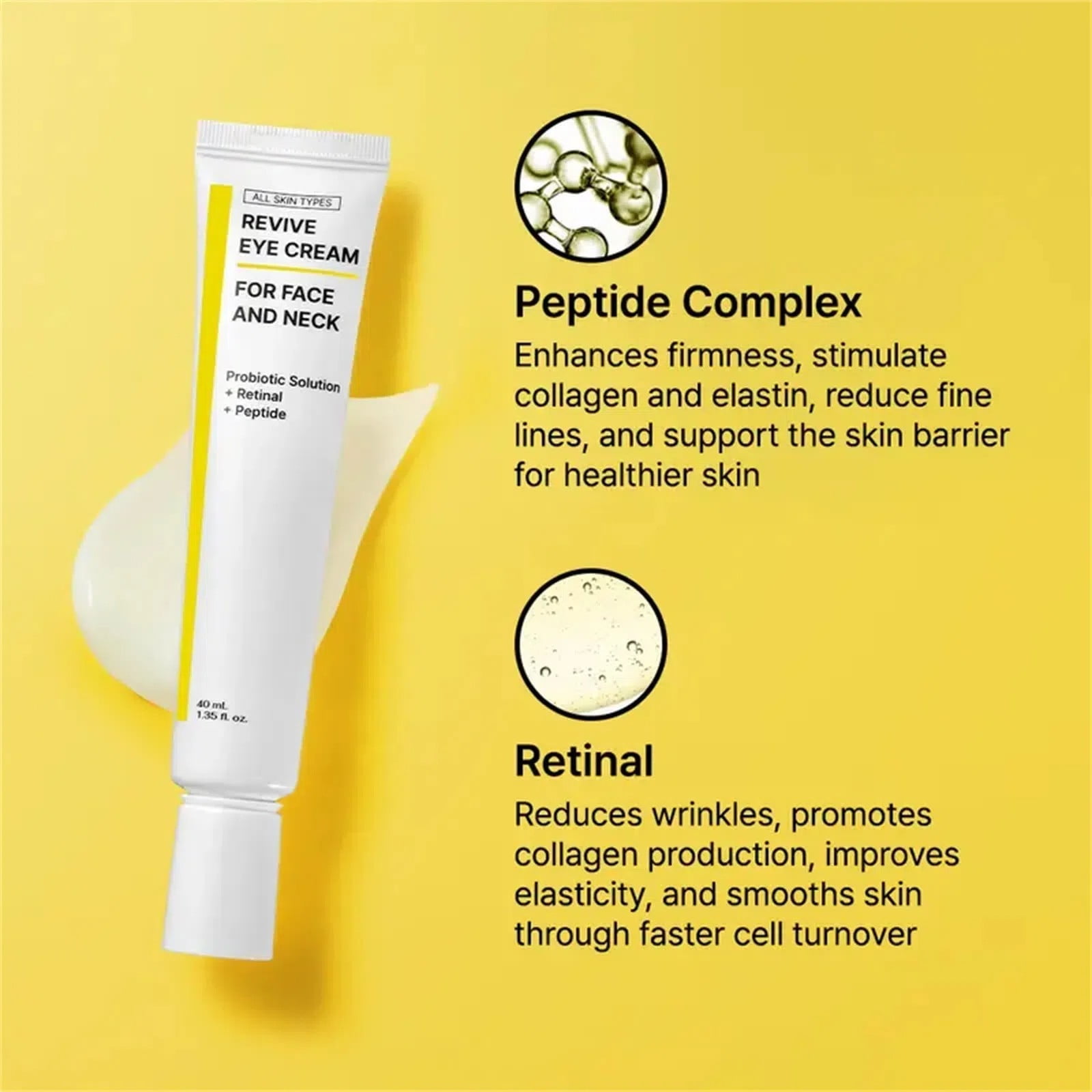 NIDA Revive Eye Cream For Face And Neck | Probiotic Solution