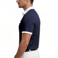 thumbnail image 4 of KeShDi Tshirts Shirts for Men Dress Shirts with Pocket Men's Solid Color Short Sleeved Lapel Casual Fashion Top T-shirt Navy S, 4 of 7