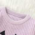 thumbnail image 6 of Odeerbi Infant Girls Halloween Sweater Cute Winter Thermal Knit Crewneck Sweater Baby Halloween Cute Sweater Baby Knitted Top Infant Clothes Purple, 6 of 6