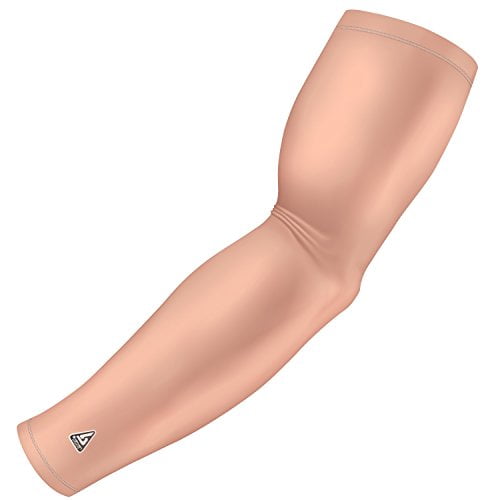 and Dri-Wick Fabric 20+ Solid Colors |for Youth Adult Men Women UV Protection w/Anti-Slip Silicone Band Pro-Fit Sports Compression Arm Sleeve Includes 1 Sleeve 