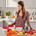 thumbnail image 4 of Rubbermaid TakeAlongs 2.9-Cup Square Food Storage Containers, 4-Pack, Red, 4 of 10