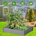 thumbnail image 5 of Tool-Free Assembly Raised Garden Bed 48x48x10'' Gray Solid Wood Outdoor Over Floor Wood Planter Box, 5 of 10