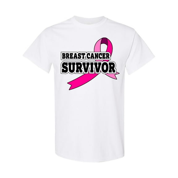 Inktastic Breast Cancer Survivor with Pink Ribbon T-Shirt