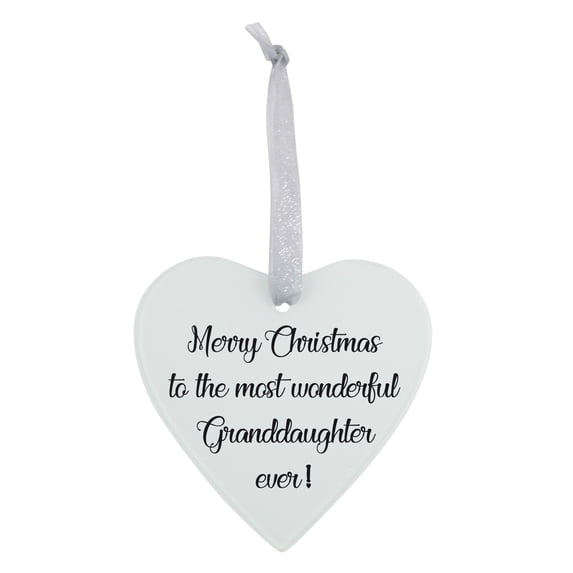 Elanze Designs Wonderful Granddaughter 4.5 Inch Frosted Glass Christmas Hanging Ornament